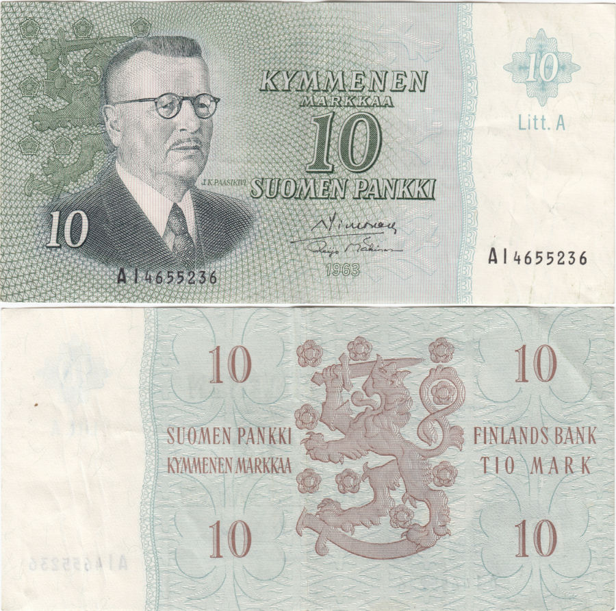 10 Markkaa 1963 Litt.A AI4655236